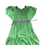 Nation Ltd Jacie Dress Fern Green Smocked Tiered Flutter Sleeve Midi Size S Photo 3