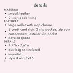 Kate Spade Nadine Woven Spade Bauhinia Leather Fold Medium Wallet Clutch Photo 7