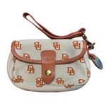 Dooney & Bourke Wristlet Orange Rust Wallet Signature Logo Cream Strap Photo 1