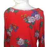 Bobbie & Brooks Bobbie Brooks Soft Plus Size Red Floral Dress 1X Rushed V neck Photo 3
