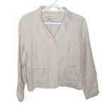 Melrose Collectibles petite vintage patch pocket boxy linen blazer size 8p Photo 3