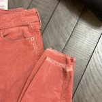 Abercrombie & Fitch Corduroy Pants Mid Rise Super Skinny salmon Pink SZ 26 EUC Photo 7