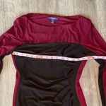 CHAPS Long Sleeve Color Block Dress Black Maroon Small Photo 6