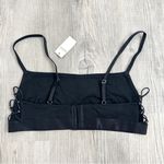 Aerie NWT Lace Up Sides Square Neck Bra Black size Medium Photo 1