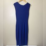 Ralph Lauren Lauren Women’s Royal Blue Cocktail Dress SZ 6 Draped Front Elegant Photo 4