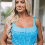 These Three Boutique Blue Corset Top Photo 1