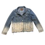 BLANK NYC Distressed Bleach Dip Dyed Ombré Denim Jacket, Sz L Photo 9