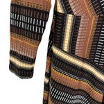 Anthropologie Maeve Black Knit Motif Wrap Midi Dress Brown Black Size M Photo 10