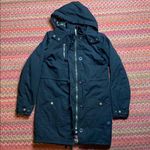 ELEMENT BLACK ZIP UP LONG FIT HOODED COAT Photo 0