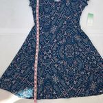 Decree  Blue V-Neck Fit and Flare Skater Y2K Dress Medium Photo 10