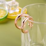 14K Gold Plated Lightweight Hoop Earrings 3.5mm Thick Infinity Set of 3 Multiple Photo 6