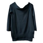 Anthropologie  Elise Ribbed Tunic High Low Boatneck Sweater Bell sleeve Black XS Photo 4