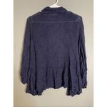 Versona  Navy Crinkle Open Front Cardigan Size Large Photo 4