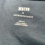 Maeve NWT Anthropologie Navy Ribbed Satin Tiered Balloon Sleeve Top Size Small Photo 4