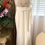 R & M Richards 3/$15  Embroidered Gown in Nude/Ivory *Small Stains* Photo 0