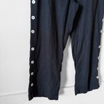 Soft Surroundings NWT  Linen Blend Pants Women’s Wide Leg Black Buttons SZ PL Photo 4