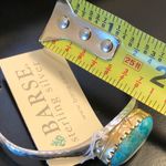Sterling Silver BARSE Turquoise Cabochon Inlay Bangle w Brass Trim NWT Photo 7