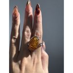 Vintage 925 Sterling Silver‎ & Baltic Amber Ring Sz 8 ADJUSTABLE Silver Photo 9