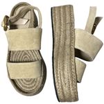Rag and Bone Odyssey Suede Wedge Sandal Beige Leather Platform Sandals Size 8 Photo 4