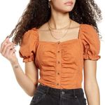 BP ✨ Swiss Dot Ruched Puff Sleeve Top
.✨ Photo 0