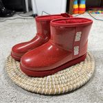 UGG  Women’s Classic Samba Ribbon Red Mini Clear Waterproof Boots Size 6 Photo 2