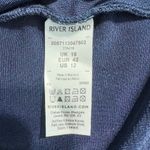 River Island Navy Blue Ruched Front Slinky Jersey Mini Polo Dress Plus 16 Photo 7