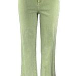 Alice + Olivia  Green High Waist Frayed Raw hem Bootcut Flared Denim Jeans Sz 24 Photo 0