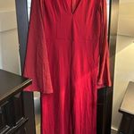 NEW Deep V Neck Split High Waist Jumpsuit Wide Leg Romper XL Red Photo 5
