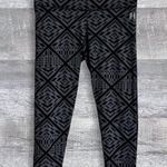 Victoria's Secret  Crop Geo Print Yoga Legging Womens M Black Grey Cotton Blend Photo 0