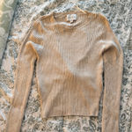 Pink Rose Zara Light Beige Ribbed Crew Neck Sweater Photo 0