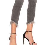 frame denim FRAME Le High Skinny Sz 27 Fringe Hem Light Black Jeans High Rise Boho Raw Photo 4