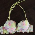 Victoria's Secret new  watercolor scalloped lace halter bikini top 34A Photo 0