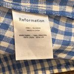 Reformation  Brigitte Linen Dress 6 EUC Blue White Gingham Cottagecore Smocked Photo 5