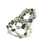 None Set of 6 Stretch Bracelets Abalone Mother of Pearl Shells Faux Pearl Beads 7" Photo 0