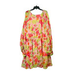 ASOS Curve Floral Soft Shirred Waist Mini Dress Peach Floral Women Plus Size 26 Pink Photo 7