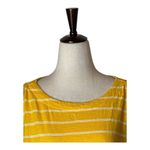 Marine layer Shirt Women XL Yellow White Striped Short Sleeve Blaine Cinch Tee Photo 3
