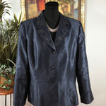 Le Suit  Size 18 Navy Blue Metallic Button Lapel Notch Collar Long-sleeve Jacket Photo 0