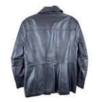 East 5th Black 100% Leather Collared Button Up Lined Jacket Pockets Size L Photo 1