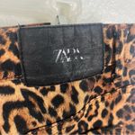 ZARA  Animal Print Faux Front Zipper Pockets, Size 4 Photo 4