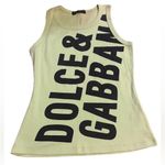 Dolce & Gabbana Vintage Y2K  Light Lime Green Tank Top  Made In Italy 46 US 10 Photo 0