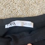 ZARA Off-The-Shoulder Top Short Sleeve Black Stretchy Ribbed Like New Size Small Photo 1