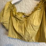 Molly green Yellow Puff Sleeve off the shoulder Crop Top womens size medium Photo 3