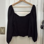 Abercrombie & Fitch smocked puff sleeve cropped blouse Photo 5