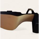 Good American Platform Block Heel Black Suede Ankle Strap Chunky Sandal 10.5 NEW Photo 10