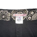 Frances Valentine Lucy Jacquard Black and Gold Ankle Pants 8 Photo 3