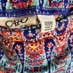 Cato Womens Maxi Skirt Size 22/24W Blue Orange Boho Pattern Stretch Casual Photo 1