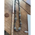 Handcrafted Black & White Beaded Necklace With Gold Accents Photo 5