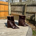 Schutz NWOB Jorian Womens Brown Crocodile Embossed Leather Wedge Bootie Size 10 Photo 1