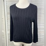 Rachel Roy  Ribbed 3/4 Sleeve Crewneck Sweater Black-Large Photo 1