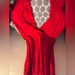 Knox Rose  NWT Plus Red Jumpsuit pockets adj. straps stretch wide leg summer Photo 14